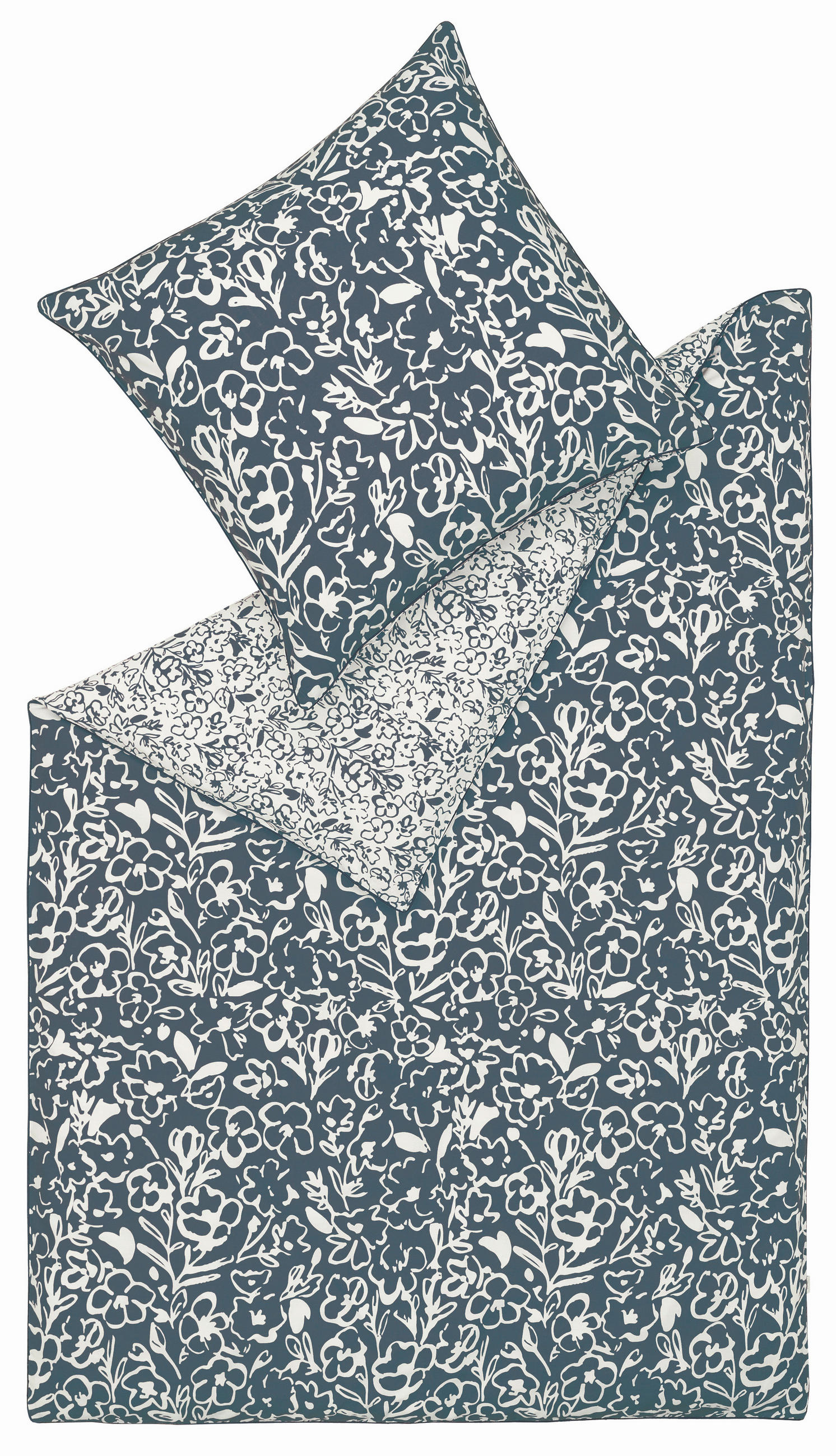 Esprit Wendebettwäsche E-Charlotte Blau, Creme, Dunkelblau 135x200 cm
