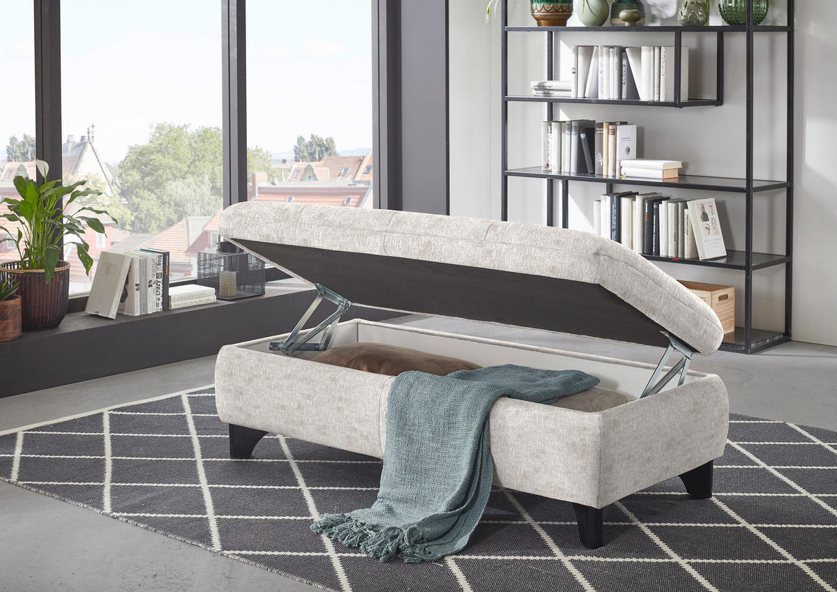 PALL i textil ecru  - svart/ecru, Klassisk, metall/textil (60/45/60cm) - MID.YOU