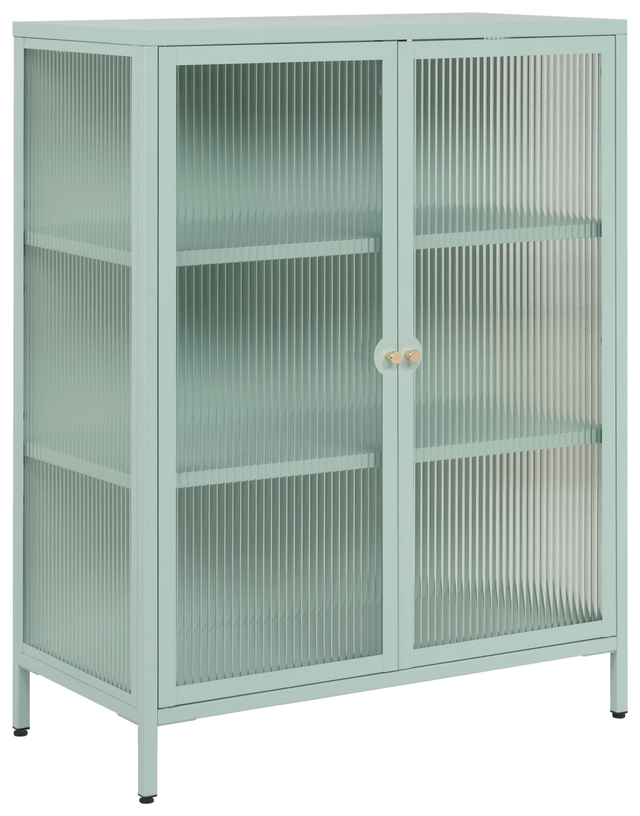 KOMMODE  in 80/101,5/40 cm  - Goldfarben/Mintgrün, Design, Glas/Metall (80/101,5/40cm) - MID.YOU