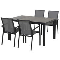 GARTENGARNITUR 5-teilig Aluminium  - Anthrazit, KONVENTIONELL, Keramik/Kunststoff (90/74/140cm) - Siena Garden
