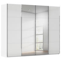 SCHWEBETÜRENSCHRANK in Weiß  - Chromfarben/Weiß, Design, Glas/Holzwerkstoff (271/235/68cm) - Novel