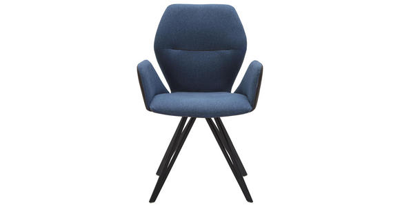 ARMLEHNSTUHL Webstoff, Mikrofaser Anthrazit, Blau, Schwarz - Blau/Anthrazit, Design, Textil/Metall (62/91/59cm) - Valnatura