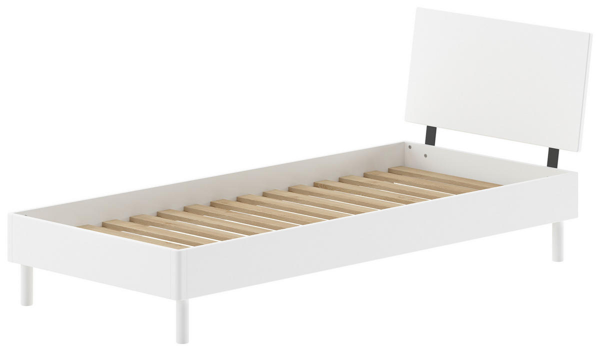 BETT 90/200 cm  in Weiß  - Naturfarben/Weiß, MODERN, Holz (90/200cm) - MID.YOU