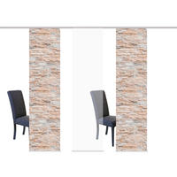 FLÄCHENVORHANG 3ER SET in Naturfarben halbtransparent  - Naturfarben, Design, Textil (60/245cm) - Schmidt W. Gmbh