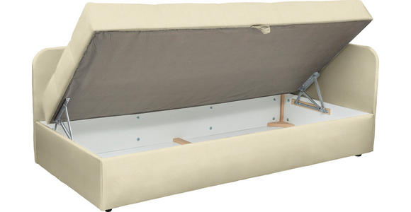 LIEGE in Flachgewebe Creme - Creme/Schwarz, Basics, Kunststoff/Textil (205/90/95cm) - Xora