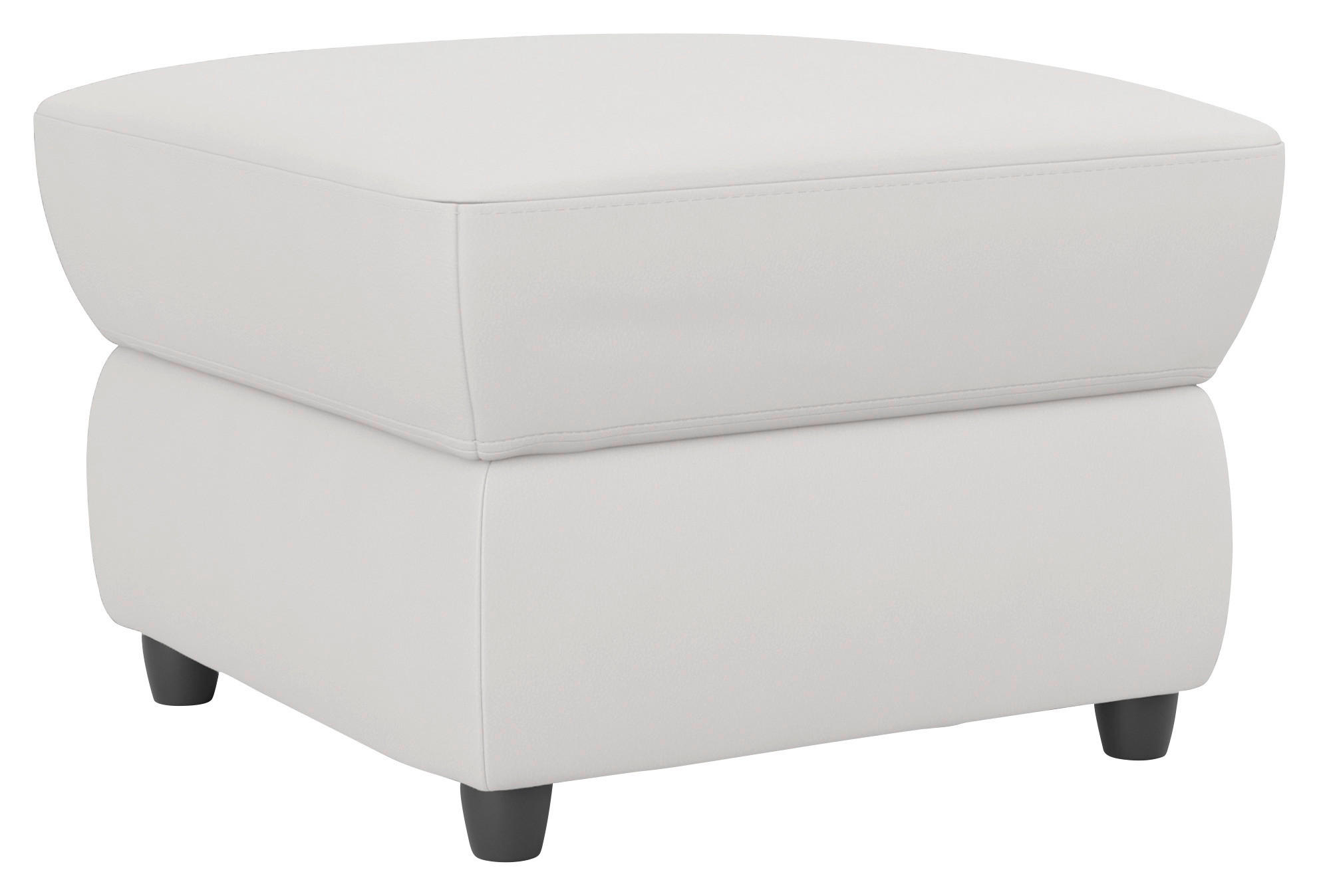 HOCKER in Textil Weiss  - Weiss/Schwarz, Konventionell, Kunststoff/Textil (68/45/68cm) - Livetastic