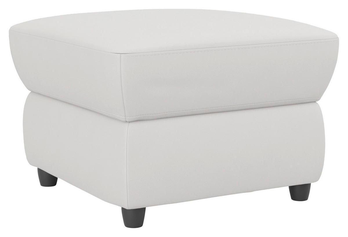 HOCKER Lederlook Weiß  - Schwarz/Weiß, KONVENTIONELL, Kunststoff/Textil (68/45/68cm) - Livetastic