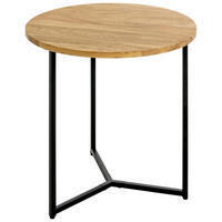 BEISTELLTISCH in Holz, Metall 50/50/52 cm  - Eichefarben/Schwarz, Design, Holz/Metall (50/50/52cm)