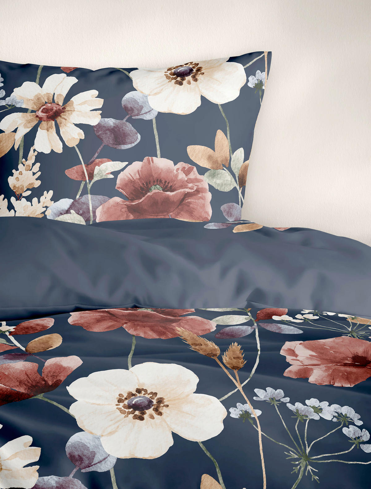 BETTWÄSCHE 2-teilig Biber 135/200 cm  - Blau, Design, Textil (135/200cm) - Bierbaum