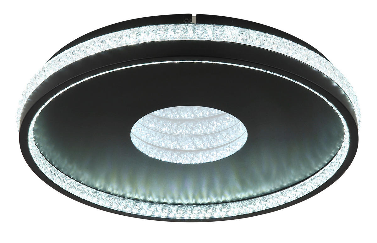 LED-DECKENLEUCHTE SHIRLEY 41/6.5 cm   - Klar/Schwarz, Design, Kunststoff/Metall (41/6.5cm) - Globo