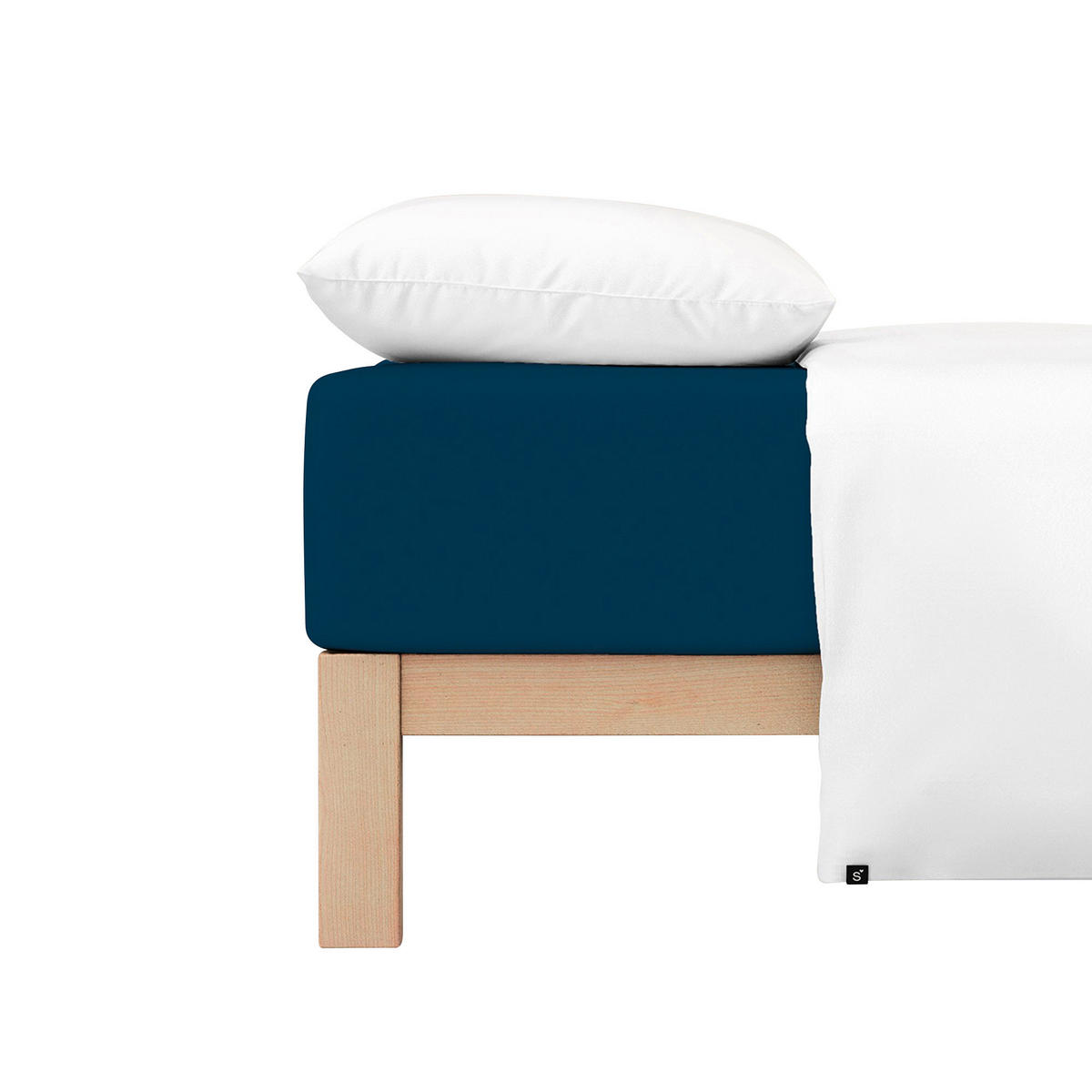 SPANNLEINTUCH 90-100/190-220 cm Jersey  - Dunkelblau, Basics, Textil (90-100/190-220cm) - Schlafgut