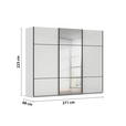 SCHWEBETÜRENSCHRANK in Grau, Weiß - Schwarz/Weiß, KONVENTIONELL, Glas/Holzwerkstoff (271/223/68cm) - Novel