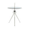 BEISTELLTISCH 46/46/52 cm Grau, Silberfarben rund  - Silberfarben/Grau, Design, Glas/Metall (46/46/52cm) - Kayoom