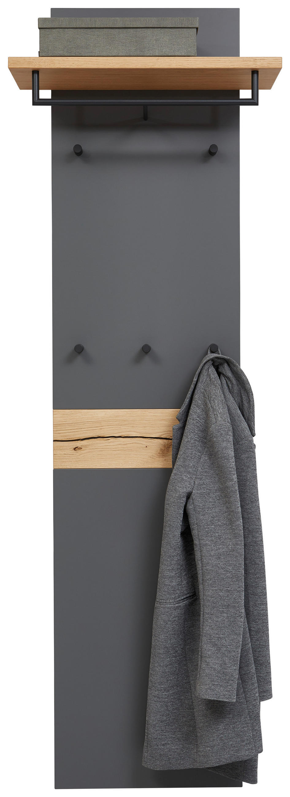 GARDEROBENPANEEL  in 45-60/187/28 cm  - Eiche Bianco/Anthrazit, Design, Holzwerkstoff (45-60/187/28cm) - Dieter Knoll