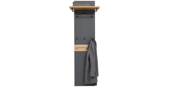 GARDEROBENPANEEL in 45-60/187/28 cm - Eiche Bianco/Anthrazit, Design, Holzwerkstoff (45-60/187/28cm) - Dieter Knoll