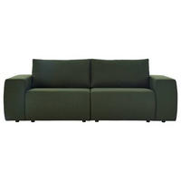 2-SITZER-SOFA in Webstoff Grün  - Schwarz/Grün, Design, Kunststoff/Textil (242/87/89cm) - LOOKS by W.Joop
