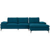 ECKSOFA in Webstoff Dunkelblau  - Schwarz/Dunkelblau, Design, Textil/Metall (301/179cm) - Chilliano