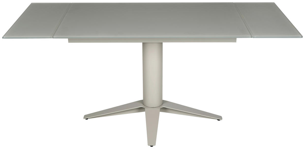 ESSTISCH in Metall, Glas 120-180/80/76 cm  - Taupe, Design, Glas/Metall (120-180/80/76cm) - Stylife