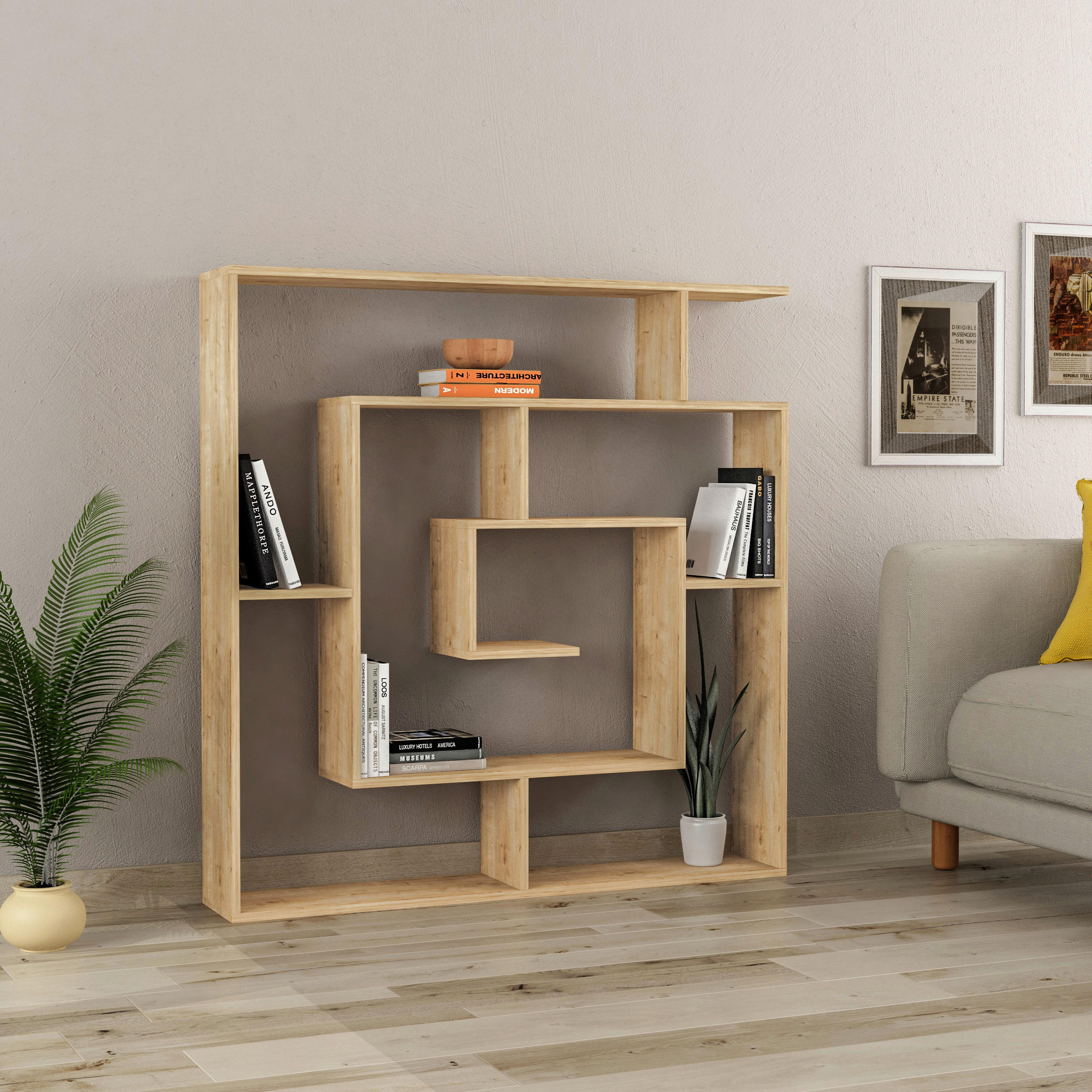 BOKHYLLA i 125/129/22 cm ekfärgad  - ekfärgad, Design, trämaterial (125/129/22cm) - Livetastic