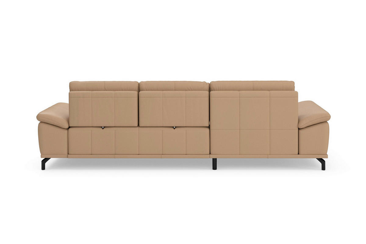 ROHOVÁ SEDAČKA, koža, cappuccino - čierna/cappuccino, Basics, kov/koža (176/301cm) - Sit & More