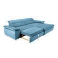 ECKSOFA in Mikrofaser Pastellblau  - Chromfarben/Pastellblau, Design, Textil/Metall (265/180cm) - Carryhome