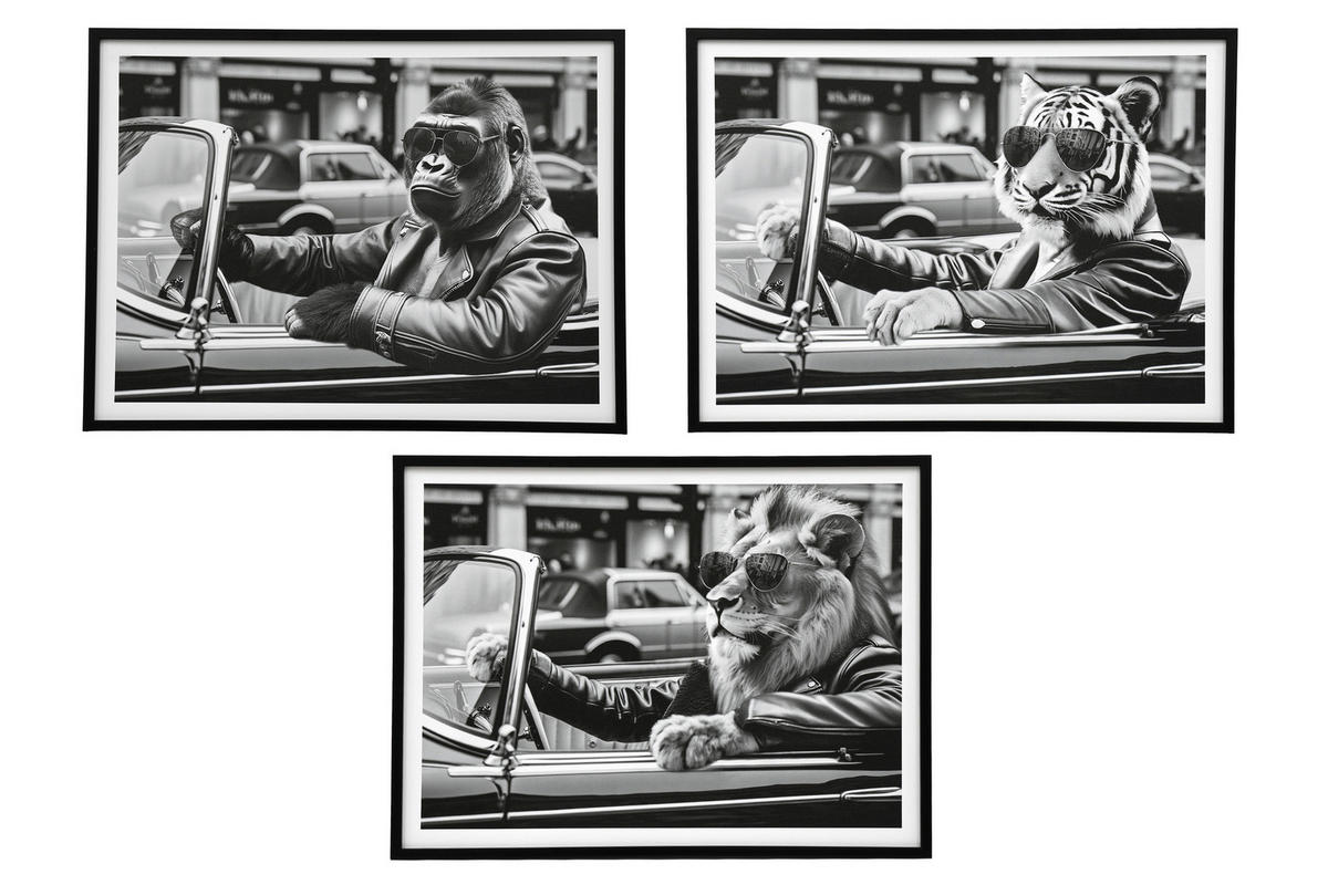 VÁSZONKÉP  - fekete/fehér, Basics, műanyag/faalapú anyag (45/2,5/60cm)