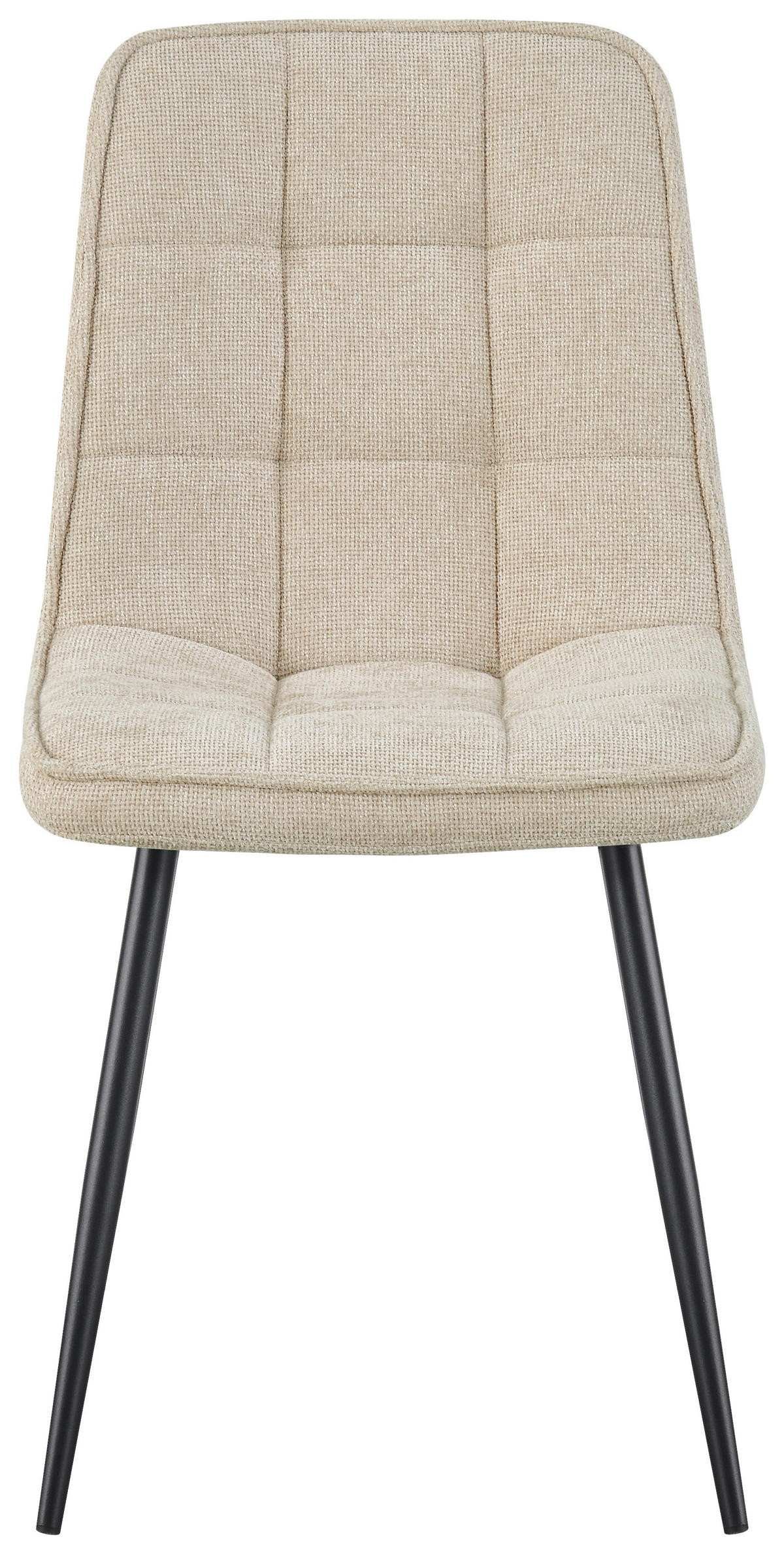 STUHL  in Eisen Leinenoptik Holz, Metall, Textil  - Beige/Schwarz, KONVENTIONELL, Holz/Textil (45/89/58cm) - MID.YOU