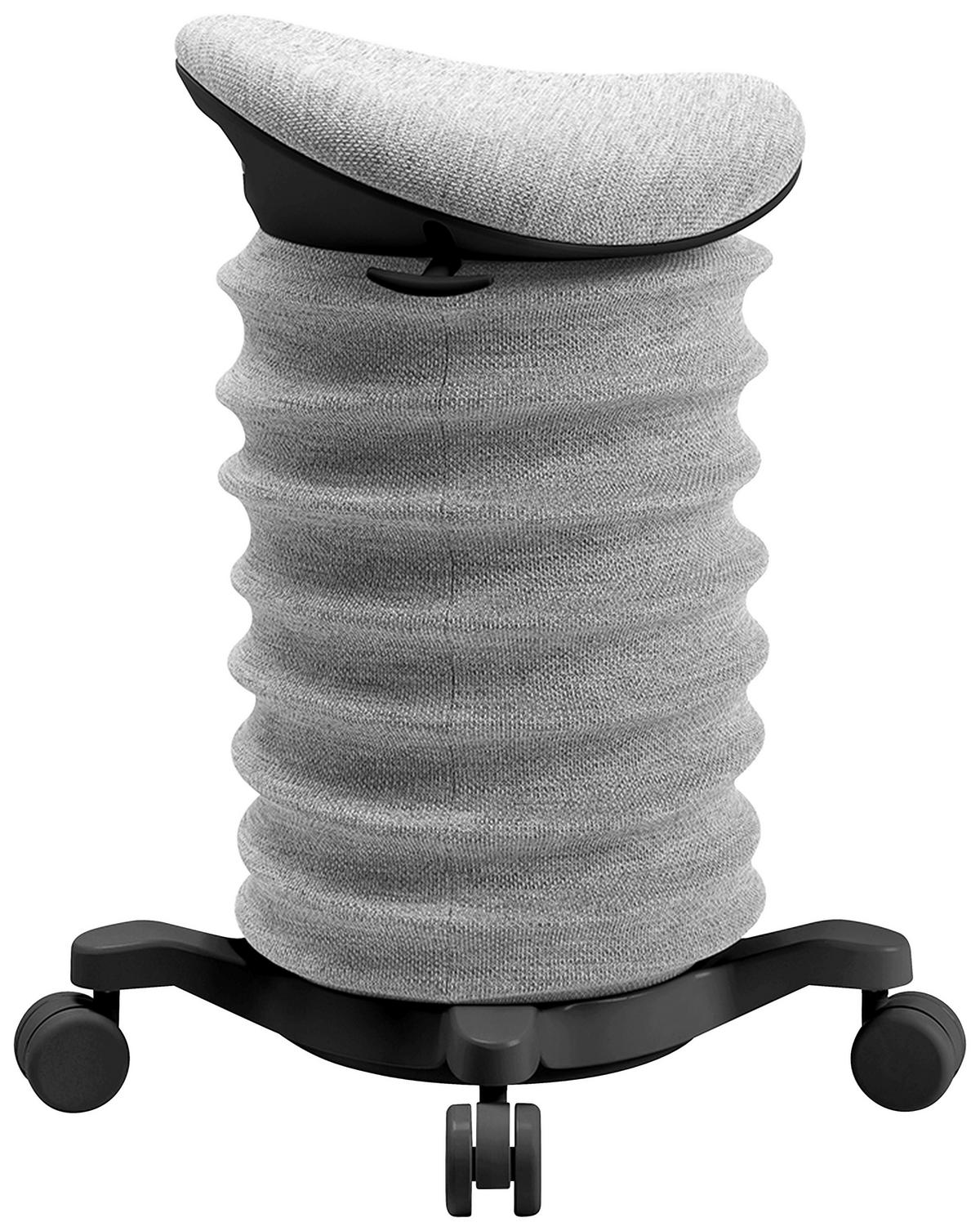 BÜROHOCKER Schwarz, Hellgrau  - Hellgrau/Schwarz, Design, Kunststoff/Textil (37,5/58-70/36cm) - Topstar