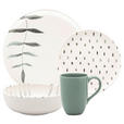 KOMBISERVICE DORA 30-teilig  - Weiß/Grün, LIFESTYLE, Keramik - Novel