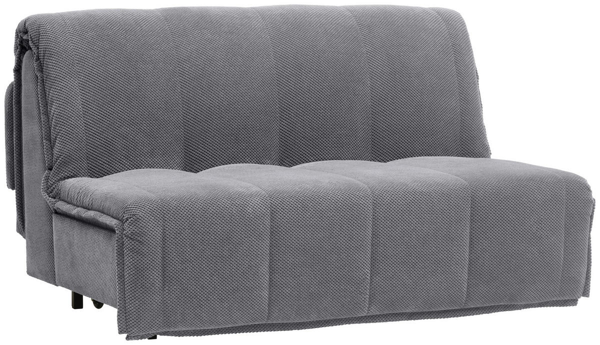 SCHLAFSOFA  mit Liegefunktion Velours Grau  - Schwarz/Grau, Design, Kunststoff/Textil (148/88/110cm) - Livetastic