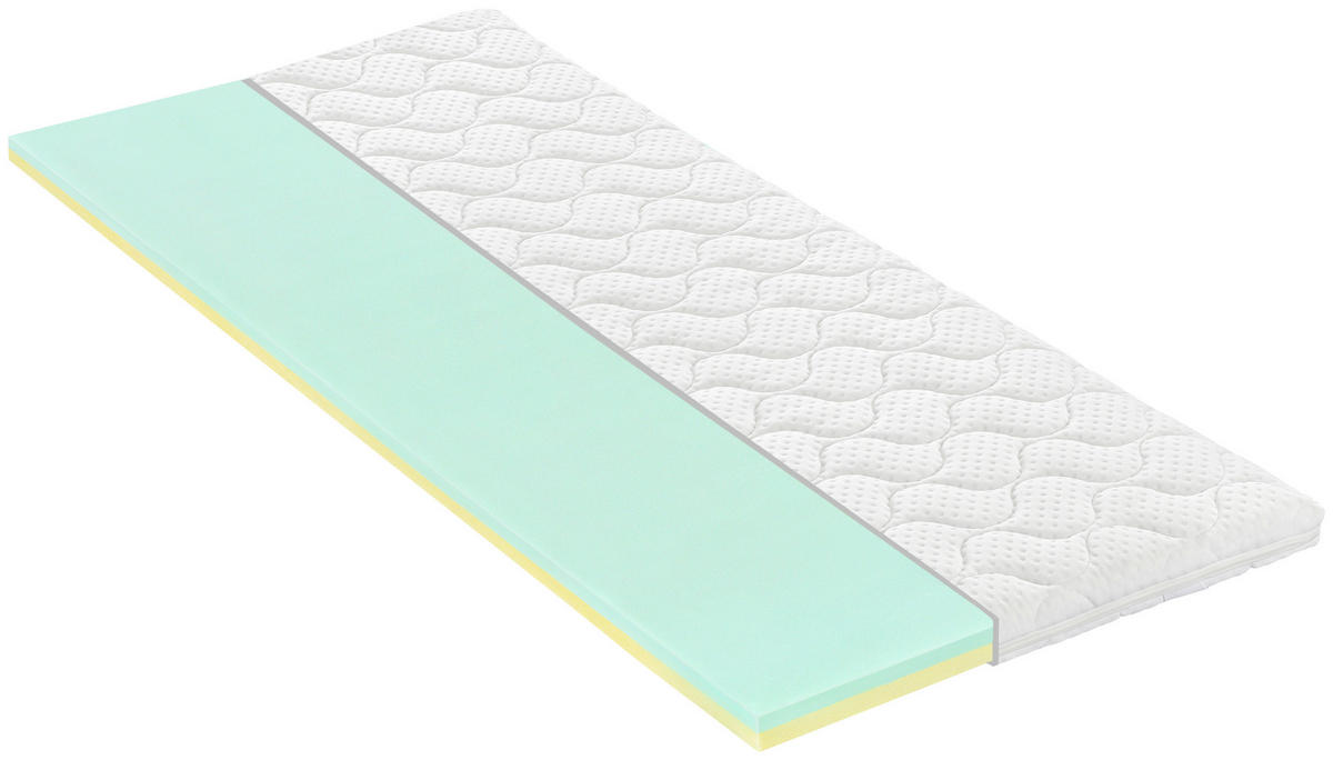 VRCHNÍ MATRACE, 90/200 cm - bílá, Basics, textil (90/200cm) - Novel