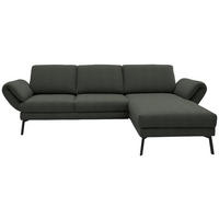 ECKSOFA  in Flachgewebe Grün  255-365/175-224 cm  - Schwarz/Grün, Design, Textil/Metall (255-365/175-224cm) - Dieter Knoll