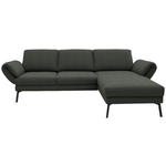 ECKSOFA  in Flachgewebe Grün  255-365/175-224 cm  - Schwarz/Grün, Design, Textil/Metall (255-365/175-224cm) - Dieter Knoll