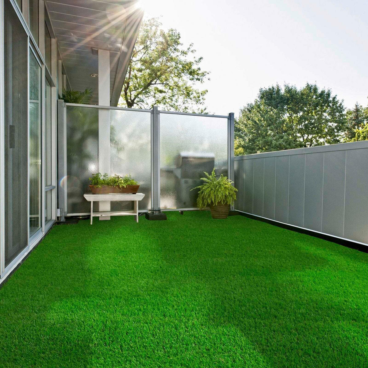 RASENTEPPICH - Grün, Basics, Kunststoff (100/100cm) - Floordirekt