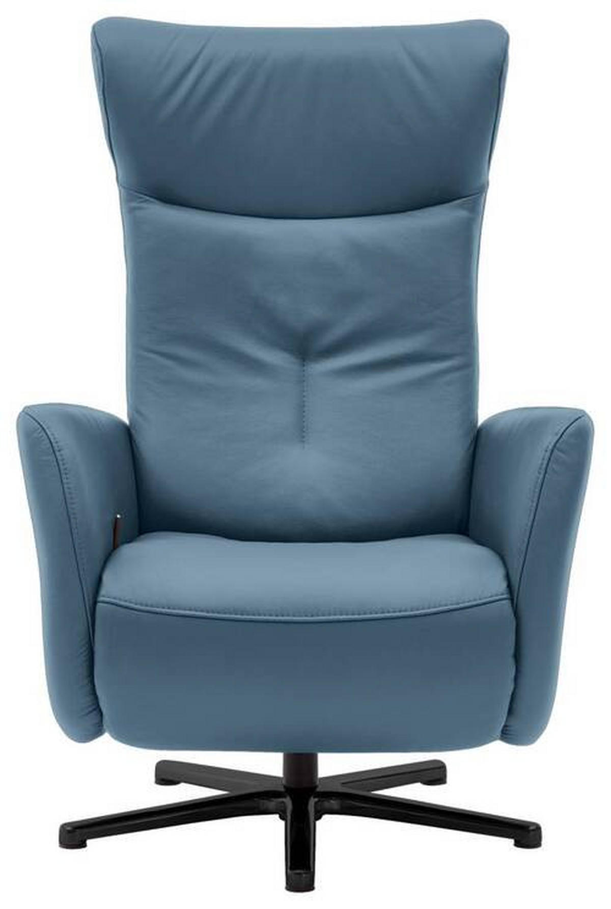 RELAXSESSEL in Leder Blau  - Blau/Schwarz, Design, Leder/Metall (76/112/83cm) - Beldomo Speed