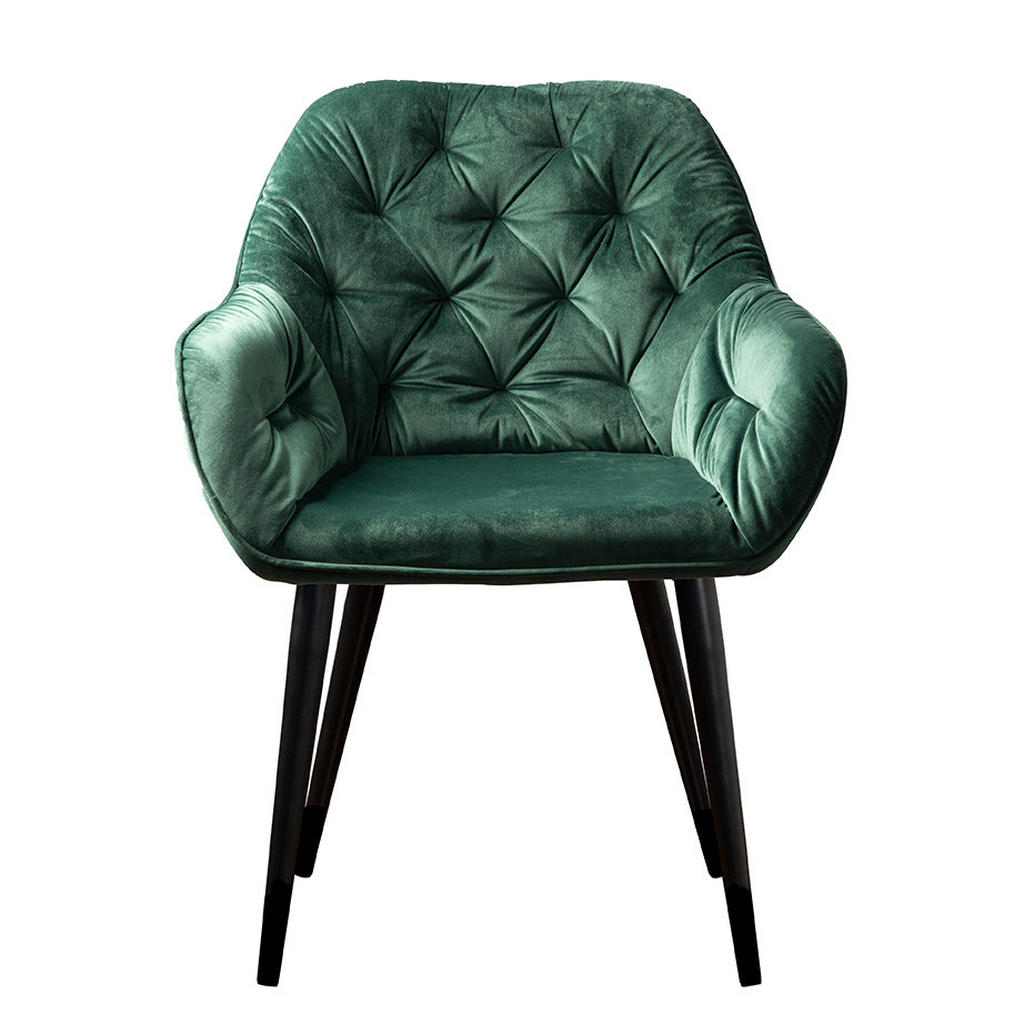 Thumbnail - Mid.you Stuhl, Anthrazit, Dunkelgrün, Metall, Textil, Rundrohr, 62x82x60 cm, Esszimmer, Stühle, Esszimmerstühle, Vierfuß...