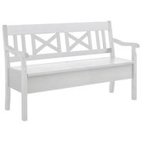 SITZBANK 148/93/58 cm Weiß Kiefer massiv  - Weiß, ROMANTIK / LANDHAUS, Holz (148/93/58cm) - Boxxx