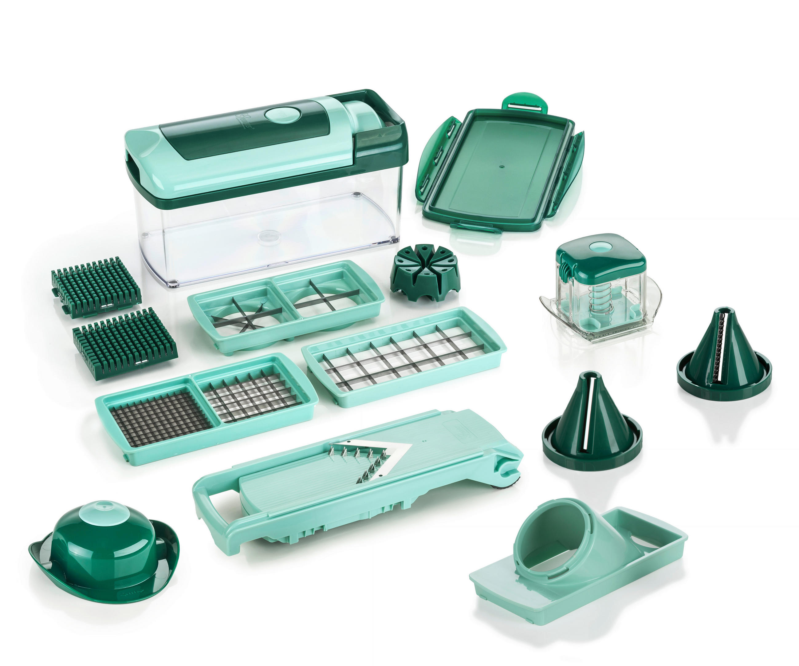 GEMÜSESCHNEIDERSET - Grün, Basics, Kunststoff/Metall (31/25,3/18cm) - Genius