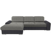 ECKSOFA Grau, Dunkelgrau Webstoff  - Dunkelgrau/Silberfarben, KONVENTIONELL, Holz/Textil (203/286cm) - Livetastic