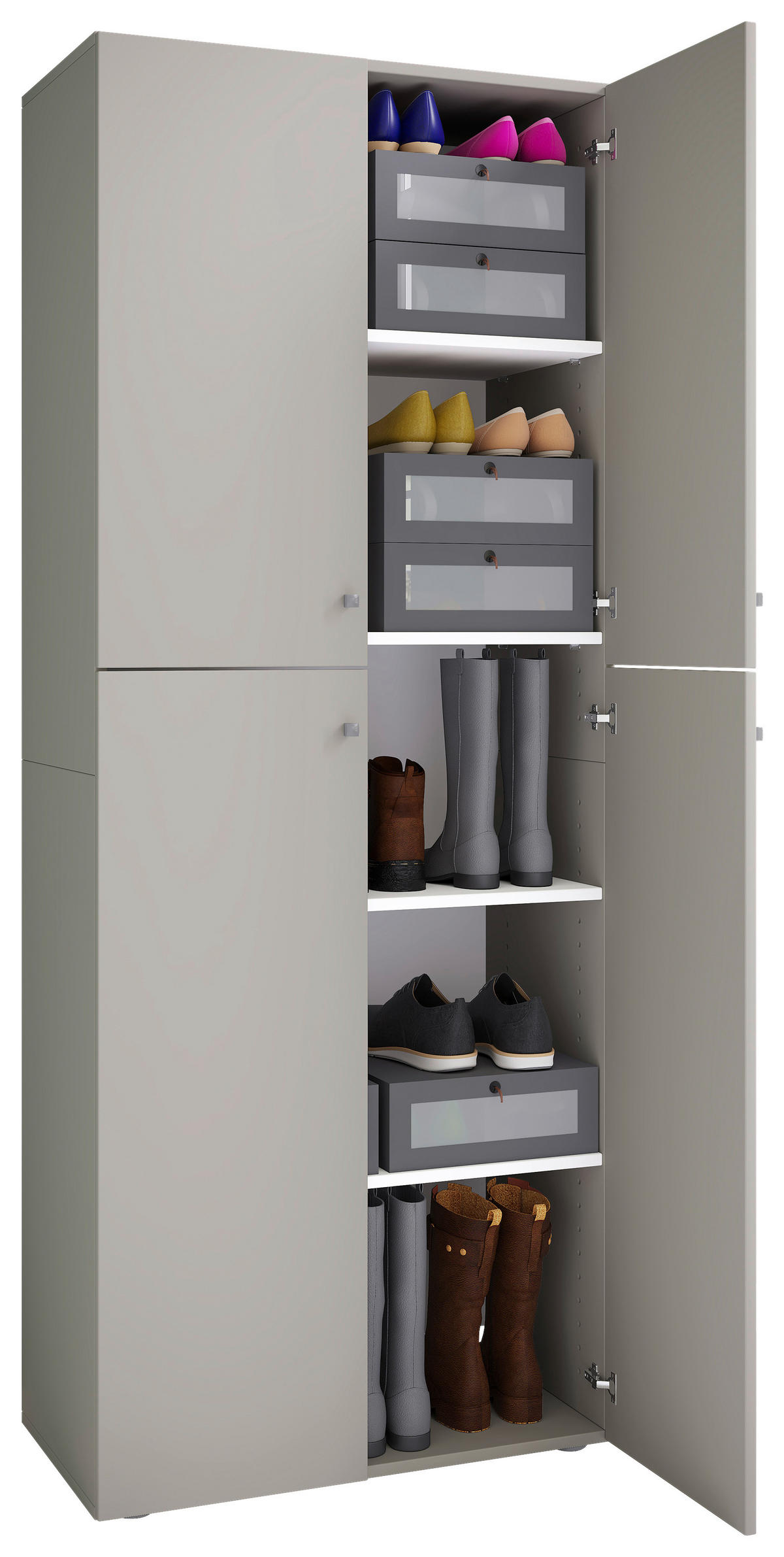 AKTENSCHRANK 70/182/37 cm  - Grau, KONVENTIONELL, Holzwerkstoff (70/182/37cm) - MID.YOU