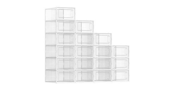 SCHUHBOX - Transparent/Weiß, Trend, Kunststoff (33,5/14,3/23,2cm) - Boxxx