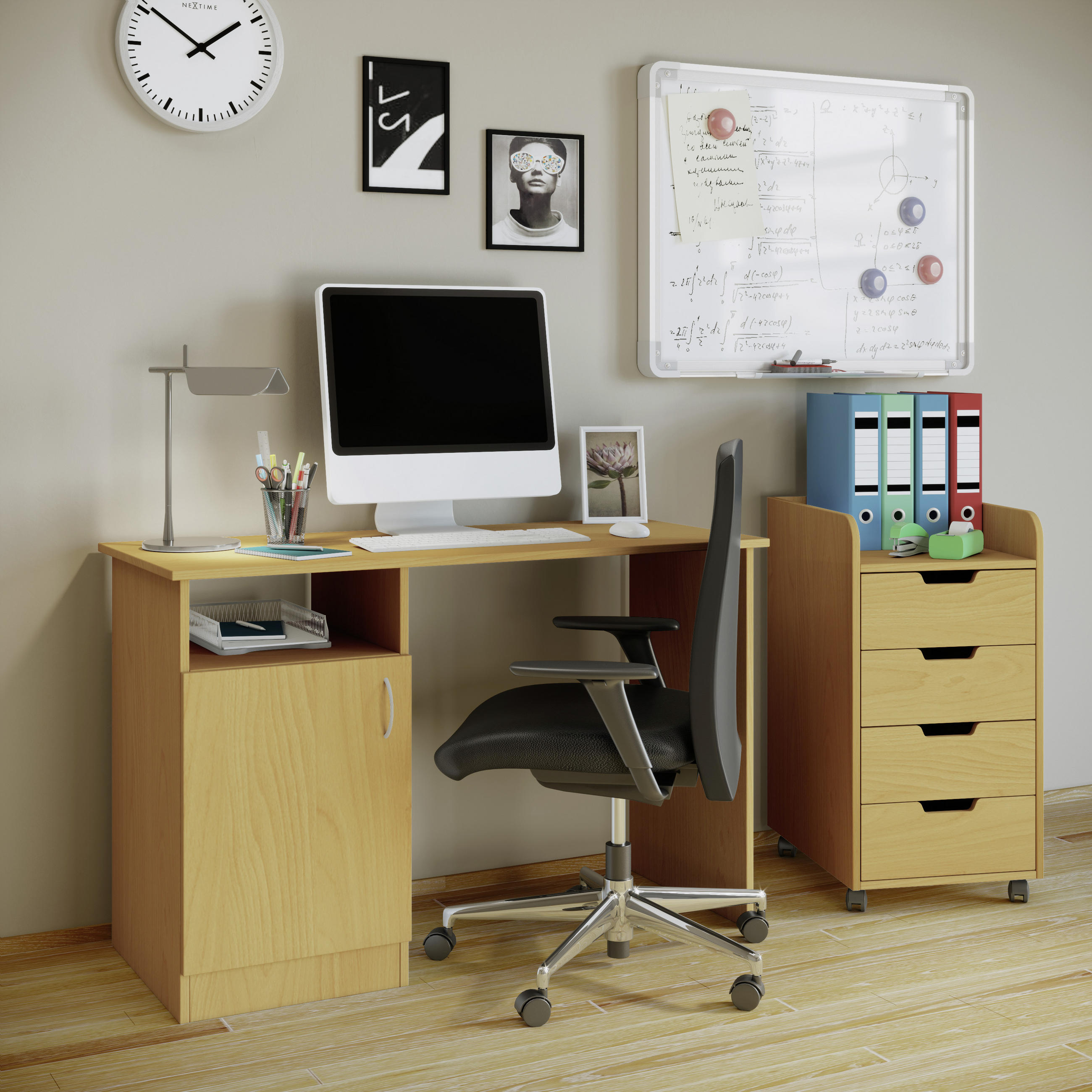 ROLLCONTAINER 40/74/50 cm  - Buchefarben, Konventionell, Holzwerkstoff/Kunststoff (40/74/50cm) - MID.YOU