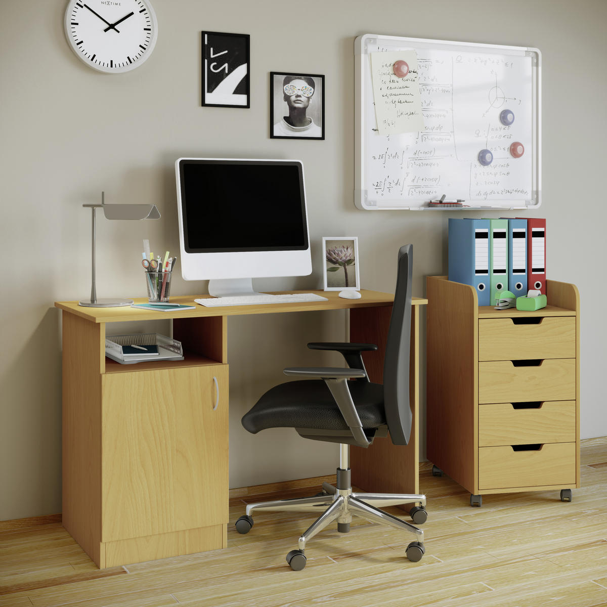 ROLLCONTAINER 40/74/50 cm  - Buchefarben, Konventionell, Holzwerkstoff/Kunststoff (40/74/50cm) - MID.YOU