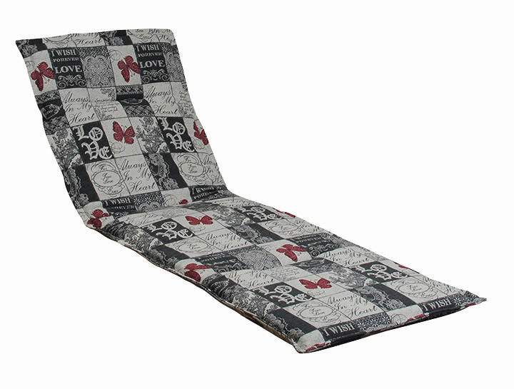 LIEGENAUFLAGE in Grau, Weiß, Dunkelrot Karo  - Weiß/Grau, Design, Textil (48/4/200cm)