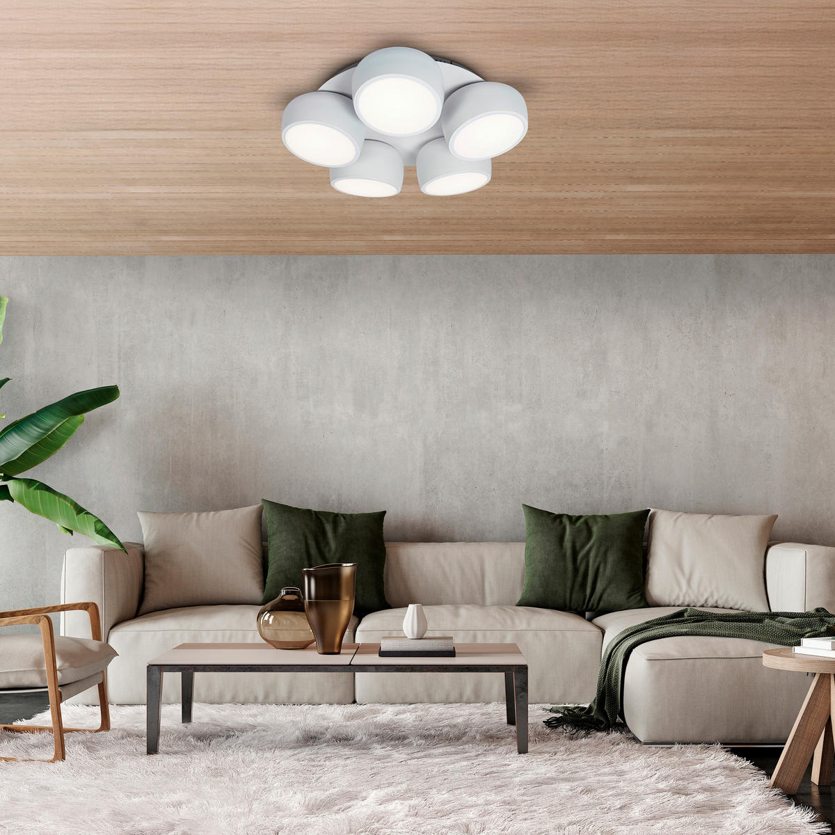 LED-DECKENLEUCHTE 60/60/15,1 cm   - Weiß, Design, Kunststoff/Metall (60/60/15,1cm) - Näve