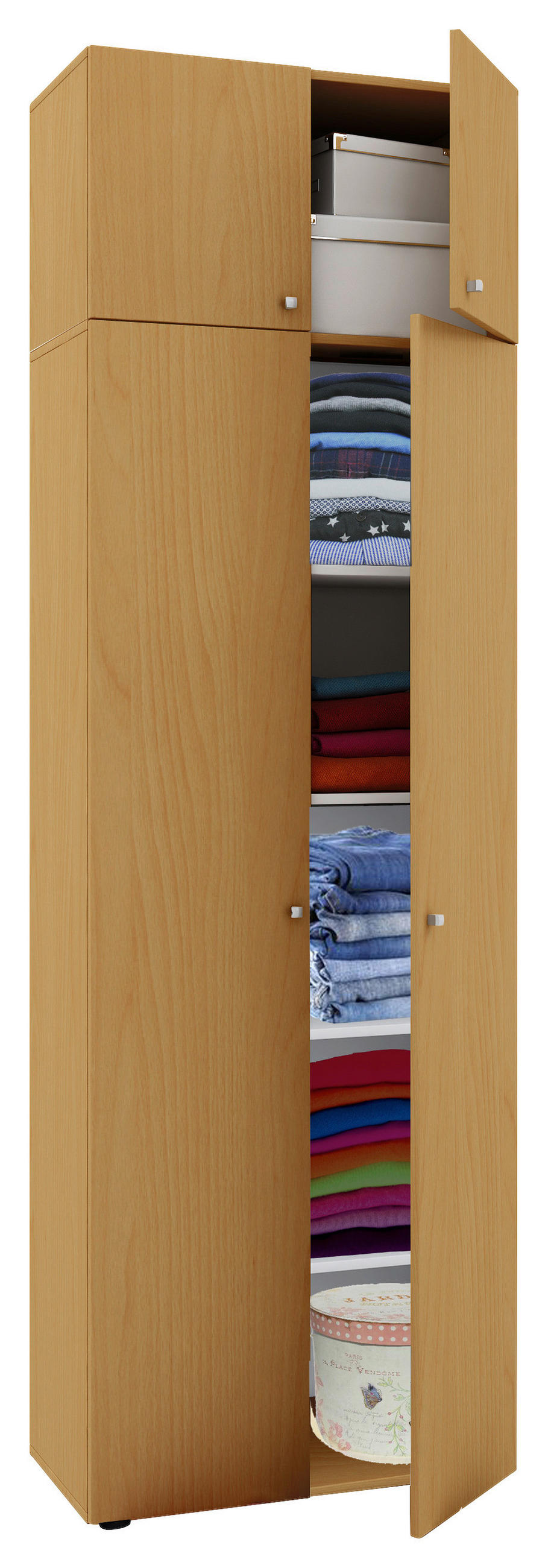 MEHRZWECKSCHRANK 70/218/39 cm  in Buchefarben  - Buchefarben/Silberfarben, MODERN, Holzwerkstoff/Kunststoff (70/218/39cm) - MID.YOU