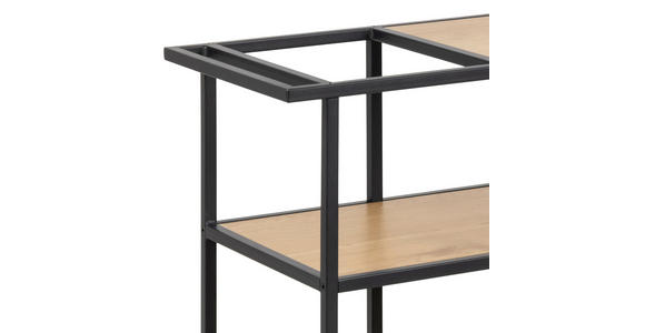 SERVIERWAGEN Schwarz, Eichefarben - Eichefarben/Schwarz, Trend, Holzwerkstoff/Metall (80/35/75cm) - Xora