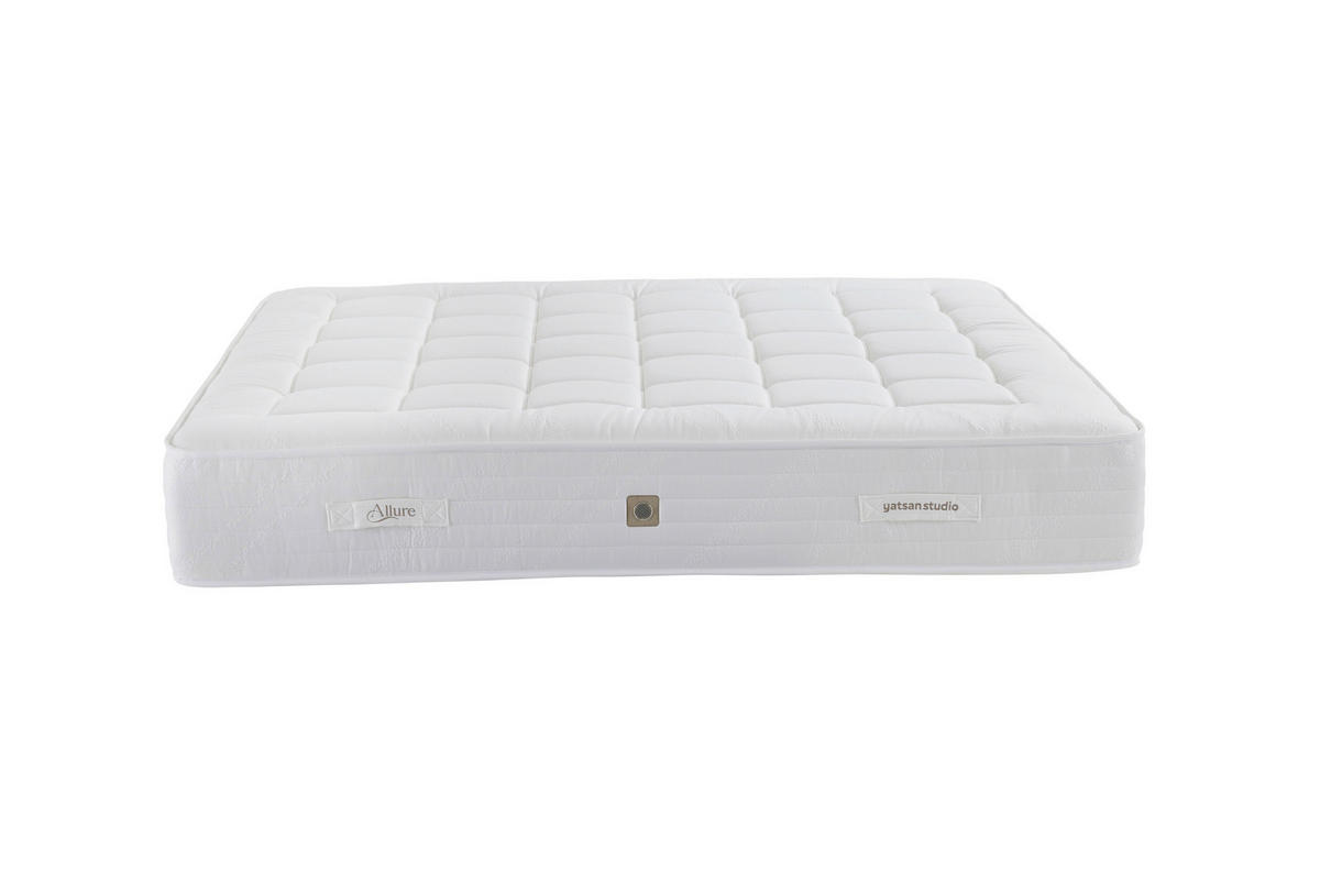 BOXSPRINGMATRATZE ALLURE REGINA H3/H4, 90/200 cm, Höhe ca.: 33 cm,  - Creme, Basics, Textil (90/200cm)