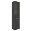 HOCHSCHRANK 40/180/35 cm  - Chromfarben/Graphitfarben, KONVENTIONELL, Holzwerkstoff/Metall (40/180/35cm) - Xora