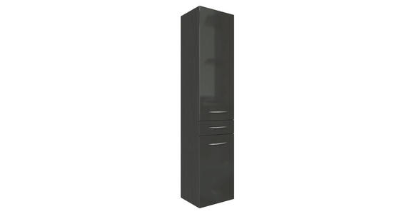 HOCHSCHRANK 40/180/35 cm - Chromfarben/Graphitfarben, KONVENTIONELL, Holzwerkstoff/Metall (40/180/35cm) - Xora